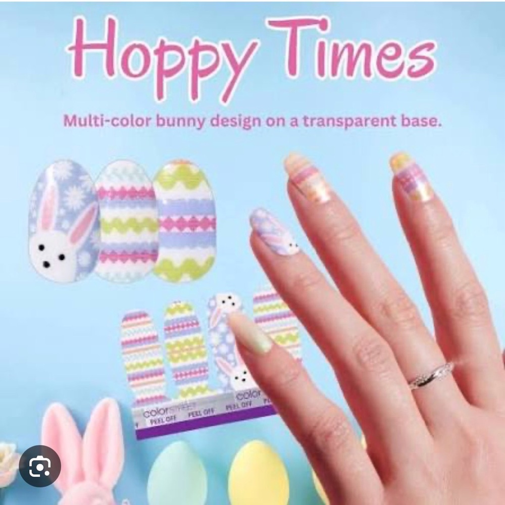 Color Street Hoppy Times Multi-Color Bunny Press-On Nails